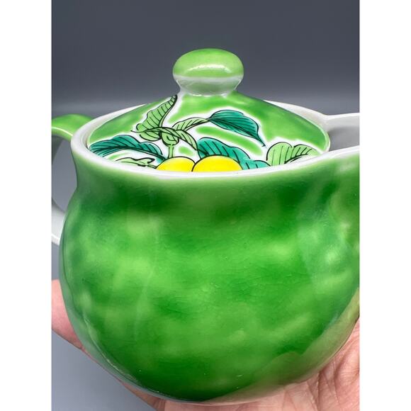 Kyusu KUTANI YAKI WARE Teapot Hand paint Yoshidaya Flower Bird Japanese ~READ~ - Picture 7 of 12